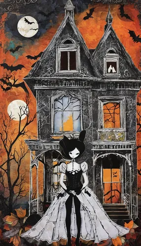 halloween illustration,halloween poster,halloween paper,the haunted house,halloween scene,haunted house,witch house,witch's house,halloween background,doll's house,halloween decor,ghost castle,haunted,halloween ghosts,victorian,halloween frame,house silhouette,halloween wallpaper,vintage halloween,haunted castle,Unique,Paper Cuts,Paper Cuts 06