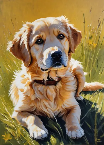 golden retriever,golden retriver,golden retriever puppy,retriever,labrador retriever,nova scotia duck tolling retriever,spaniel,dog drawing,dog illustration,pet portrait,russian spaniel,tibetan spaniel,oil painting,english shepherd,piasecki hup retriever,labrador,basset fauve de bretagne,blonde dog,watercolor dog,anatolian shepherd dog,Illustration,Retro,Retro 20