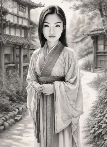 korean won,asian woman,geisha,geisha girl,korean drama,korean culture,korean history,oriental girl,oriental princess,kimchijeon,hanok,hanbok,japanese woman,songpyeon,asian vision,kimjongilia,choi kwang-do,seolleongtang,mulan,arang,Digital Art,Pencil Sketch