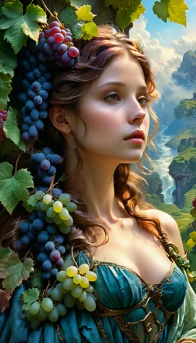 realistic female 3d character grape, ultra detail, 8K resolution, have hand and foot,wine grapes,viticulture,grape harvest,wine grape,grapes goiter-campion,winemaker,grape seed oil,wine harvest,isabel