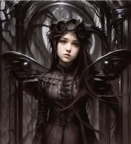 gothic woman,dark angel,gothic portrait,gothic style,schierstein,gothic