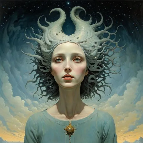 diwata,fantasy portrait,mystical portrait of a girl,priestess,medusa,estess,Art,Artistic Painting,Artistic Painting 48