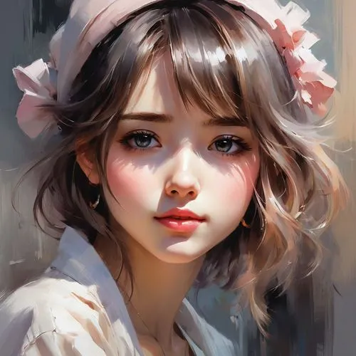 girl portrait,digital painting,study,mystical portrait of a girl,young girl,romantic portrait,girl drawing,overpainting,hoshihananomia,fantasy portrait,portrait of a girl,girl wearing hat,painter doll,soft pastel,kommuna,fragonard,krita,blanc,world digital painting,flower painting,Conceptual Art,Oil color,Oil Color 03