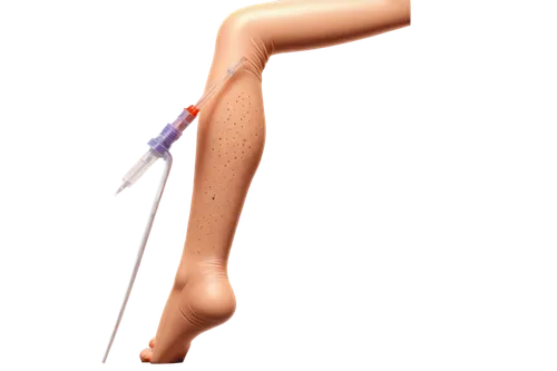 Injection site, medical illustration, arm, leg, abdomen, buttock, detailed skin texture, subtle veins, syringe, needle, transparent plastic tube, metal plunger, realistic lighting, shallow depth of fi