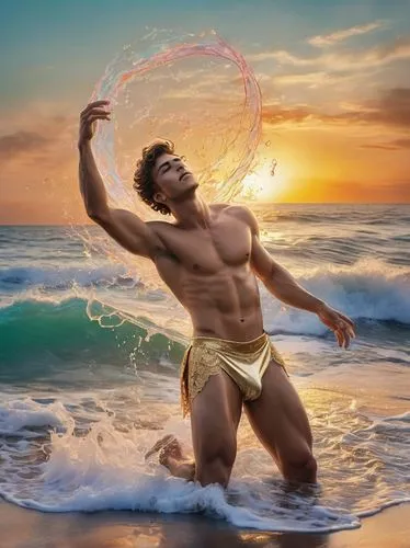 solar plexus chakra,varekai,fire dancer,aerial hoop,atlantean,sun god,Art,Classical Oil Painting,Classical Oil Painting 02