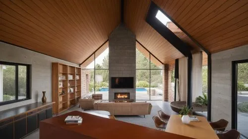 mid century house,timber house,mid century modern,fire place,dunes house,eichler,bohlin,cubic house,clerestory,inverted cottage,folding roof,frame house,home interior,wood stove,esherick,midcentury,ut