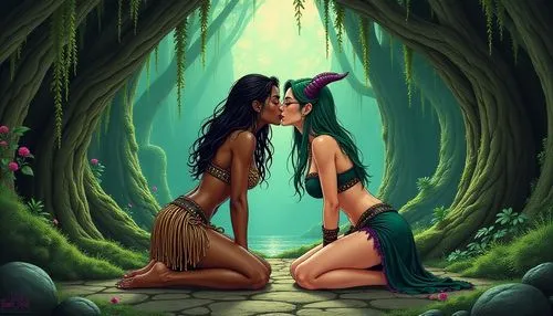 fantasy picture,adam and eve,garden of eden,dryads,fauns,fairy forest,fantasy art,secret garden of venus,mermaid background,priestesses,fairies,elven forest,mermaids,enchanted forest,garamantes,faires,fairyland,faerie,sapphic,faery