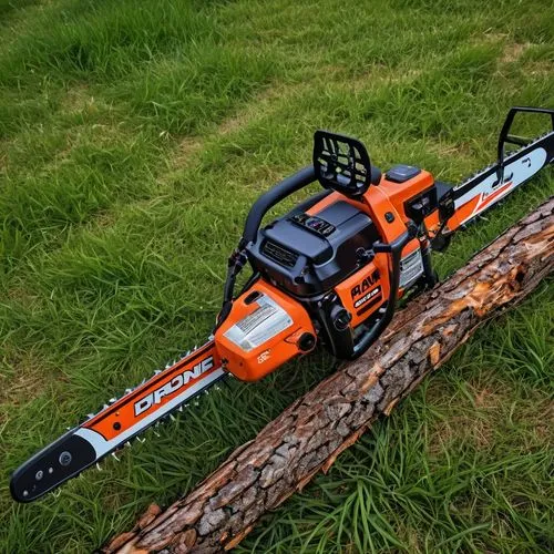 Chainsaw,the chainsaw is sitting on top of a log in the grass,chainsaw,stihl,chainsaws,ntd,husqvarna,rc car,Photography,General,Realistic