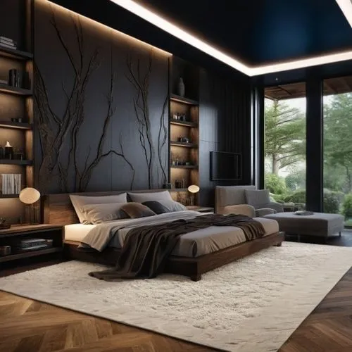 WHITE CEILING WITH STRIP LED LIGHTING,modern room,great room,sleeping room,interior modern design,modern decor,contemporary decor,interior design,livingroom,modern living room,loft,canopy bed,bedroom,