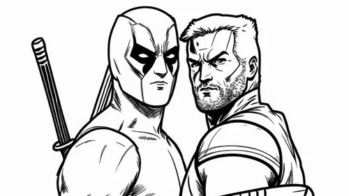 a couple of wolverine and bat,arrow line art,daken,warrior and orc,penciler,stucky,penciller,Design Sketch,Design Sketch,Rough Outline