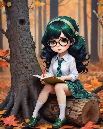 autumn background,little girl reading,girl with tree,girl studying,autumn photo session,autumn songs,just autumn,forest background,autumn theme,autumn scenery,autumn forest,bookworm,autumn frame,autumn colouring,cute cartoon image,autumn cupcake,storybook character,in the autumn,autumn in the park,autumn day,Conceptual Art,Fantasy,Fantasy 24