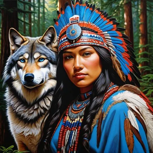 gorgeous award winning photorealistic masterpiece ultra detailed 8k master oil painted master illustration painting portrait of a Pacific Northwest Native American Tlingit female warrior wearing a tra