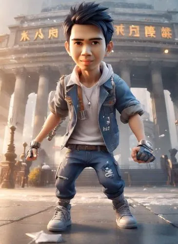 pubg mascot,jinwei,guangzhao,guangmei,male character,aryanto,Digital Art,3D