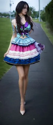 thighpaulsandra,doll dress,crinoline,petticoat,ghagra,roller skate