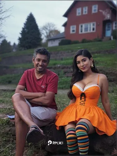 halloween ,huge tits,,dress,socks,colorful clothes,,clean,thick,, ,,a man and woman are sitting on a log outside,behindwoods,rajakumari,vidya,rgv,papanasam,niharika