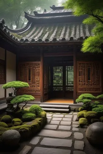 hanok,dojo,teahouse,dongbuyeo,chuseok,japanese-style room,ryokan,hyang garden,gudeok,goryeo,asian architecture,wuyuan,teahouses,hanhwa,zen garden,japanese garden,japanese garden ornament,yinzhen,sungkyunkwan,seondeok,Art,Classical Oil Painting,Classical Oil Painting 25