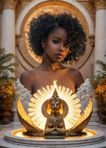 oshun,baroque angel,baoshun,angel statue,azealia,tiana