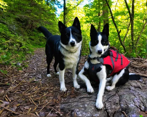 Here's How You Can Keep Your Dog Safe While Hiking,dog hiking,hikers,backpacking,karelian bear dog,rescue dogs,two running dogs,entlebucher mountain dog,antler carrier,schweizer laufhund,walking dogs,