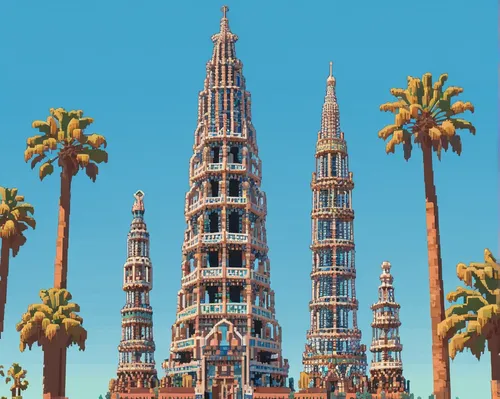 gaudí,minaret,sevilla tower,chucas towers,minarets,barcelona,tower of babel,cellular tower,renaissance tower,valencia,seville,burj,animal tower,towers,bird tower,maspalomas,electric tower,torre,palma,pagoda,Unique,Pixel,Pixel 01