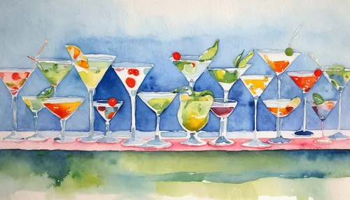 watercolor cocktails,watercolor wine,cocktail glasses,watercolor painting,cocktails,martini glass,stemware,coctail,watercolor background,watercolor cafe,colorful drinks,champagne stemware,fruit cocktails,watercolor paint,watercolor paint strokes,watercolors,the drinks,aperitif,watercolor tea,water color,Art,Artistic Painting,Artistic Painting 33