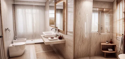 luxury bathroom,3d rendering,modern minimalist bathroom,render,3d rendered,bathroom,3d render,interior modern design,shower base,crown render,wooden sauna,core renovation,japanese-style room,shower bar,washroom,modern room,search interior solutions,interior design,archidaily,rest room