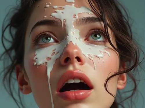 milk splash,hyperrealism,photorealist,drops of milk,face cream,wetpaint,the girl's face,splash paint,photorealism,woman's face,facial,photoshop manipulation,whipped cream topping,woman face,cornflour,beauty face skin,painting technique,vitiligo,cream topping,calamine,Photography,General,Realistic