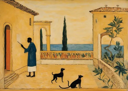 puglia,mediterranean,lido di ostia,girl with dog,sicily window,apulia,casablanca,positano,khokhloma painting,italian painter,rimini,bari,ibn tulun,boy and dog,palma de mallorca,bellini,jaffa,village scene,karnak,cagliari,Art,Artistic Painting,Artistic Painting 47