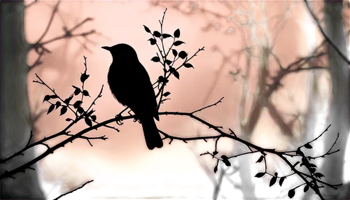 crow in silhouette,bird on branch,bird on tree,bird on the tree,bird in tree,amsel,nocturnal bird,black bird,passerine,birdsong,female silhouette,nature bird,passerine bird,night bird,meadow bird,blackbird,passerines, silhouette,song bird,antbird,Photography,Black and white photography,Black and White Photography 08