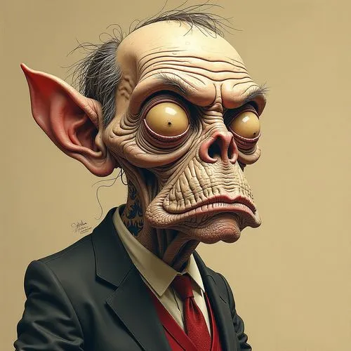 giger influence,a man with a demon face is depicted as he poses,chertoff,obertan,finebaum,vladislaus,mekon,bernanke