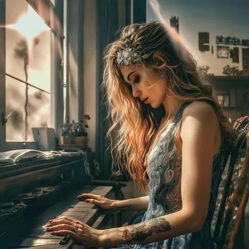 pianist,piano player,piano lesson,piano,concerto for piano,the piano,photo manipulation,clavichord,gypsy soul,woman playing,musician,music chest,pianet,play piano,mystical portrait of a girl,boho art,jazz pianist,pianos,piano keyboard,photomanipulation