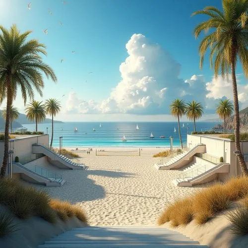 dream beach,tropical beach,beach landscape,beach scenery,caribbean beach,umbrella beach,beachfront,paradise beach,cryengine,3d background,white sandy beach,beautiful beach,beach resort,seaside resort,seaside view,white sand,beach view,sandy beach,white sand beach,3d render,Photography,General,Realistic