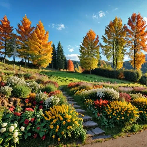 autumn borders,vegetables landscape,autumn landscape,fall landscape,nature garden,landscape designers sydney,autumn scenery,flower garden,autumn park,autumn background,colors of autumn,flower borders,home landscape,autumn decoration,cottage garden,autumn in the park,landscape background,splendor of flowers,climbing garden,autumn idyll,Photography,General,Realistic