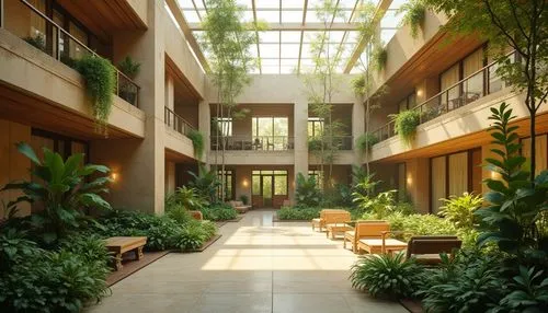 atriums,courtyards,atrium,courtyard,streamwood,inside courtyard,wintergarden,breezeway,winter garden,conservatory,oberoi,biopolis,corridors,sunnybrook,dorms,school design,hotel hall,dormitory,elderhostel,midcentury,Photography,General,Realistic