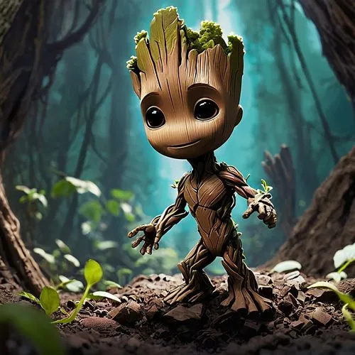 baby groot,groot super hero,groot,guardians of the galaxy,tree man,prickle,tree nut,funko,forest man,aaa,background ivy,quill,rooted,acorn,dryad,twig,sunroot,blade of grass,spike,patrol,Conceptual Art,Fantasy,Fantasy 02