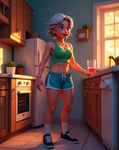 girl in the kitchen,star kitchen,noodle image,renderman,marinette,the kitchen