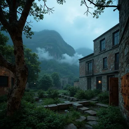 crewdson,mountain settlement,laoshan,house in the mountains,house in mountains,mountain village,cryengine,appalachia,hushan,briarcliff,beget,yangshuo,corris,wenchuan,trebbia,mountain huts,lijiang,wudang,foggy mountain,shaoming