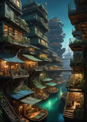 asian architecture,kowloon,shaoming,yamatai,qingcheng,fenghuang,Illustration,Realistic Fantasy,Realistic Fantasy 06