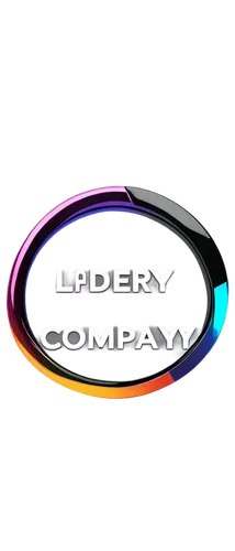 Company logo, modern design, colorful, circular shape, bold font, 3D effect, metallic material, reflective surface, high contrast, center composition, soft lighting, PNG format, transparent background