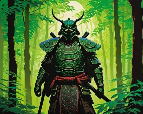 samurai,forest man,samurai fighter,kyogen,yoshimitsu,archdruid,wild emperor,cernunnos,druid,yojimbo,shaman,oni,elashyi,susanoo,shinbutsu,kenzan,orochi,patrol,warlord,the wanderer,Art,Artistic Painting,Artistic Painting 04