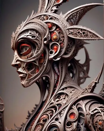 venetian mask,scrap sculpture,biomechanical,carved wood,steel sculpture,masquerade,png sculpture,head plate,wood carving,diablada,grillwork,tribal masks,raven sculpture,garuda,ironwork,scrollwork,wooden mask,steampunk,wrought iron,caliban