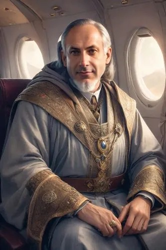 יושב במטוס יוקרתי עם הרב עובדיה,rome 2,pope,witcher,rompope,leonardo devinci,admiral von tromp,metropolitan bishop,francisco,nuncio,god the father,emperor,archimandrite,gabriel,game illustration,tehra