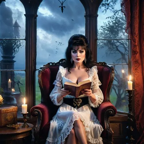 gothic portrait,gothic woman,isoline,spellbook,fantasy picture,bibliophile,Photography,General,Commercial