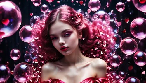 rhodamine,scarlet witch,pinkwater,mesmero,water pearls,soap bubbles,Photography,Artistic Photography,Artistic Photography 03