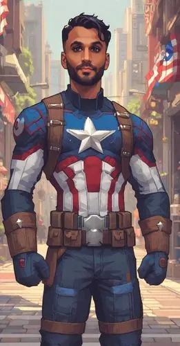 capitanamerica,captain american,steve rogers,captain america,captain america type,panamanian balboa,cap,hero,steel man,castro,male character,big hero,tangelo,cap cai,america,cancer icon,patriotism,patriot,the face of god,assemble,Digital Art,Pixel