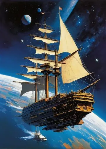 barquentine,sail ship,sea sailing ship,galleon ship,tallship,sailing ship,full-rigged ship,caravel,sailing ships,three masted sailing ship,galleon,windjammer,star ship,tall ship,sea fantasy,sailing vessel,air ship,voyager,pioneer 10,sailing-boat,Illustration,Realistic Fantasy,Realistic Fantasy 06