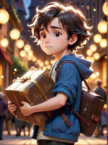 newsboy,bookworm,bibliophile,gavroche,book wallpaper,storybook character,Anime,Anime,Cartoon