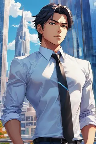 soichiro,salaryman,dojima,sosuke,sousuke,katsuyuki,shinra,watase,skyscraping,eisuke,kaneshiro,kuze,nozaki,blur office background,isozaki,pectorals,hogestyn,hiroji,toshihiko,seme,Illustration,Japanese style,Japanese Style 03