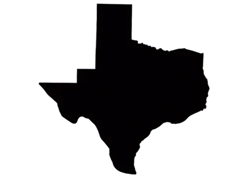 Texas state outline, solo, white fill, bold black stroke, simple shape, geographic map element, 2D illustration, flat design, center composition, soft shadow, subtle gradient effect, high contrast col