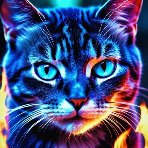 cat vector,cat on a blue background,firecat,garrison,fireheart,firestar,cat image,suara,felino,tabby cat,feline,blacklight,breed cat,tiga,gato,animal feline,riverclan,thermal,cat,uv,Photography,General,Realistic