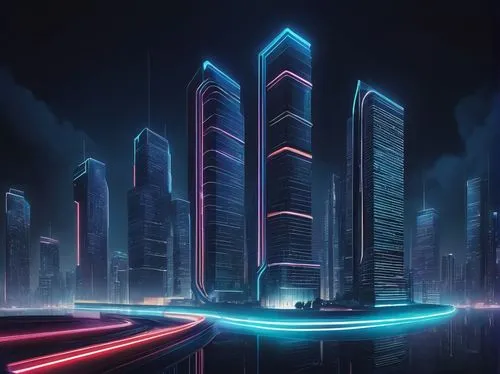 cybercity,cybertown,cyberport,superhighways,futuristic landscape,megapolis,cityscape,cyberworld,black city,futuristic architecture,tron,ctbuh,urban towers,guangzhou,cyberia,monoliths,city at night,city blocks,capcities,cityzen,Illustration,Paper based,Paper Based 07